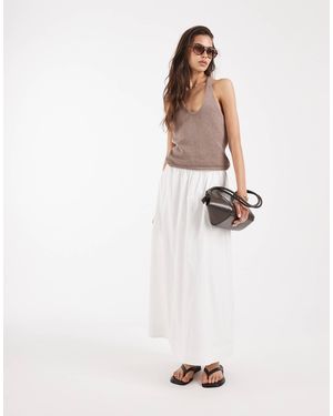 Vero Moda – weiter midi-schlupfrock - Weiß