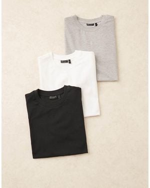 ASOS Regular Fit Crew Neck T-Shirt 3 Pack - Black