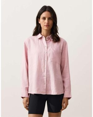 Oysho 100% Linen Relaxed Shirt - Pink