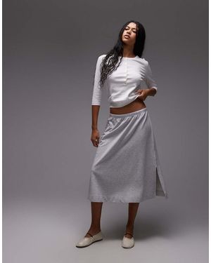 ARKET Pure Cotton Pull On Midaxi Skirt - Grey