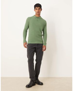 Asos Polo Long Sleeve Lacoste ASOS Long Sleeve Smart Polo In White