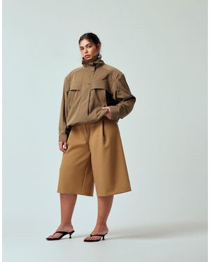 ASOS Curve Longline Tailored Culottes - Natural