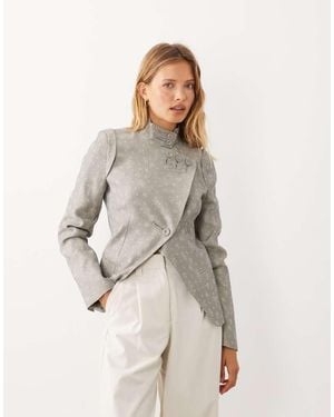 Mango Funnel Neck Statement Jacket - Natural