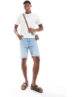 Lee Jeans – regular-fit-jeansshorts mit five-pocket-design und heller waschung - Blau