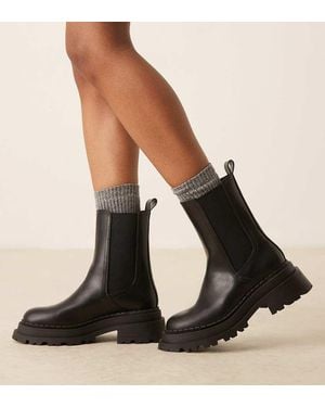 ASOS Wide Fit Austin Chunky Chelsea Boots - Black