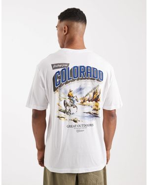 Only & Sons Oversized Fit T-Shirt With Colorado Back Print - White