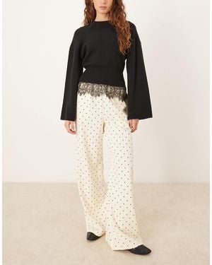 Threadbare Polka Dot Pull On Trouser - Natural