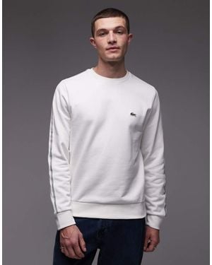 Lacoste Taped Logo Crew Neck Sweatshirt - Grey