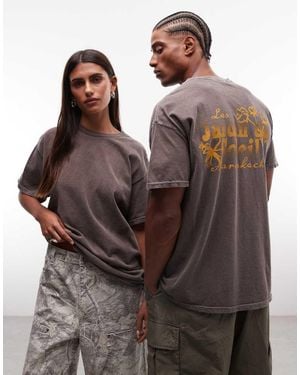 Reclaimed Vintage Unisex Graphic Tee - Brown