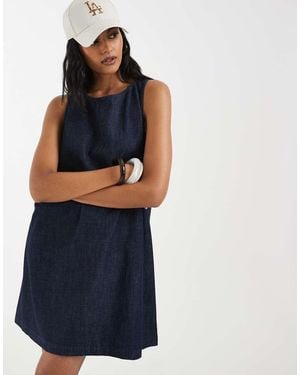 Vero Moda Sleeveless Shift Denim Mini Dress - Blue