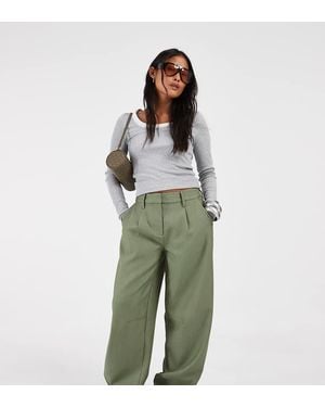 ASOS Petite Tailored Arch Barrel Trousers - Green