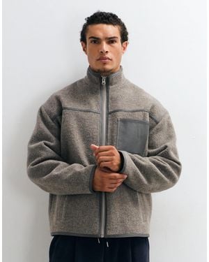 ASOS Oversized Harrington Wool Coat - Gray
