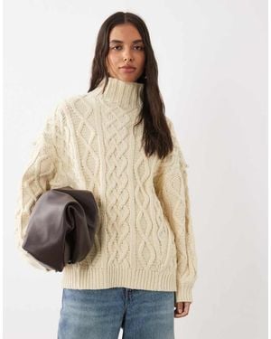 ASOS Jersey De Punto De Ochos Grueso En-Blanco - Neutro