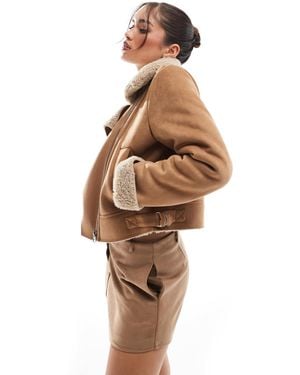 Stradivarius – bikerjacke - Weiß