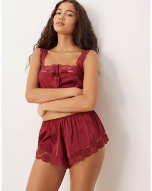 KAT THE LABEL Arabella Mix And Match Shorts - Red