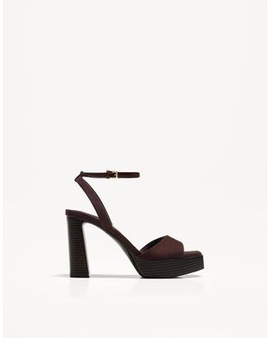 Bershka High Heel Platform Sandals - White