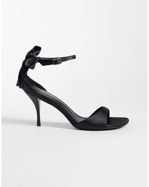Glamorous Heeled Sandals With Bow Back Detail - White
