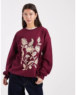 Miss Selfridge Floral Graphic Sweatshirt - Red