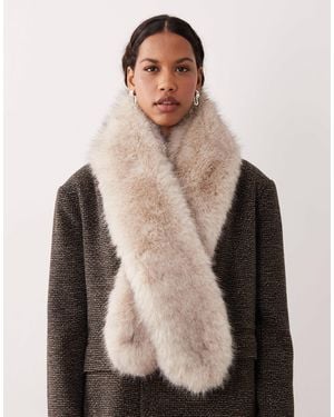 Mango Faux Fur Neck Scarf - Brown