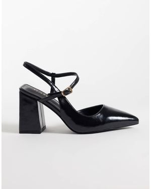 Raid Wide Fit Merrill slingback-schuhe mit blockabsatz und spitzer spitze - Schwarz