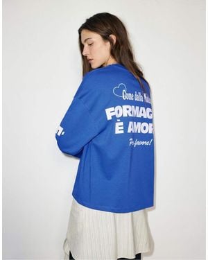 Pull&Bear formaggio È Amore T-shirt - Blue