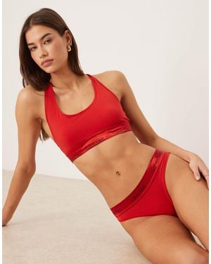 Calvin Klein Icon Cotton Modal Bralette - Red