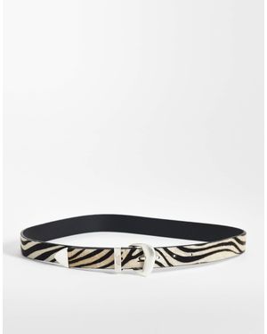 Tommy Hilfiger – cooler gürtel mit zebramuster, 3,5 cm breit - Weiß