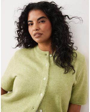 ASOS Asos design curve – leichte, kurzärmlige relaxed-fit-strickjacke - Grün