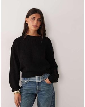 New Look Stitchy Jumper - Black
