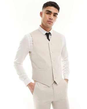 ASOS – besonders enge anzugweste - Weiß