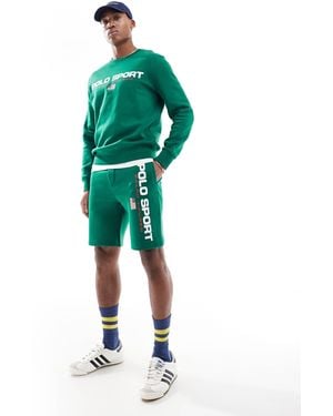 Polo Ralph Lauren Capsule sport - short en molleton à grand logo drapeau - moyen - Vert