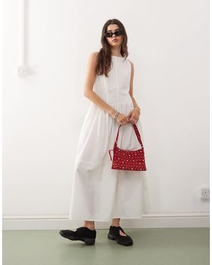 Collusion High Neck Dress - White