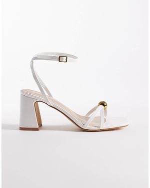 Raid Wide Fit Devena Block Heeled Sandals - White
