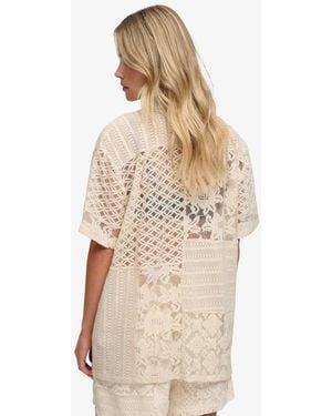 Superdry Lace Patchwork Beach Resort Shirt - Natural