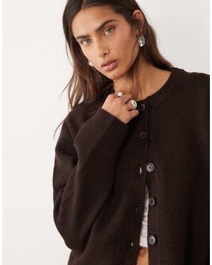 ASOS Cardigan Relaxed Con Dettaglio Spacco Laterale - Nero
