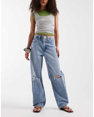 Gap Ripped Wide Leg Jeans - Blue