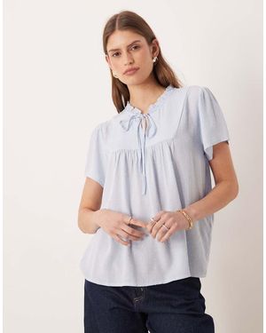 Jdy Blouse Met Textuur En Korte Mouwen - Wit
