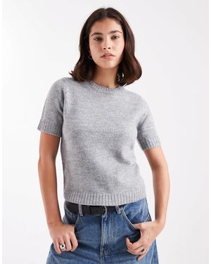 Threadbare Short Sleeve Knit T-shirt - Gray