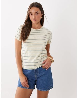 Mango – t-shirt aus 100% baumwolle - Blau
