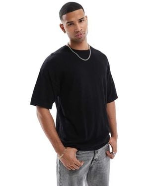 Jack & Jones Oversized Knitted T-shirt - Black