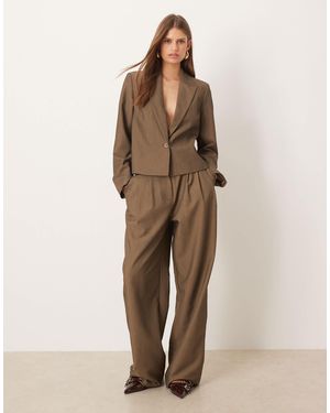 Y.A.S High Waisted Tailored Pants Co-Ord - Natural