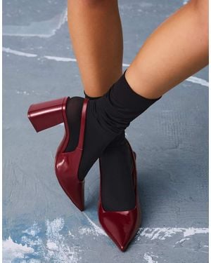 Bershka Slingback-Schoenen Met Blokhak - Rood