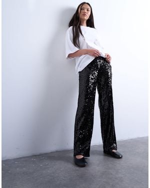 TOPSHOP Sequin Tailored Trouser - Gray