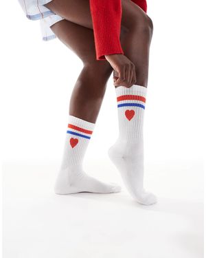 Vero Moda Ribbed Sports Socks - Red