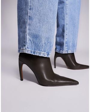 ASOS Ebony - bottines à talon haut et bout pointu - olive - Bleu