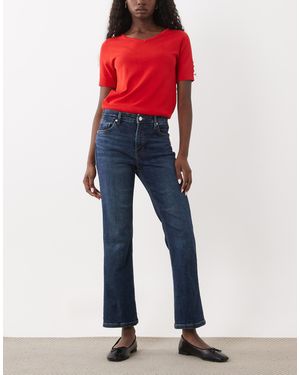 Mango Sienna 100% Cotton Kickflare Jean - Blue