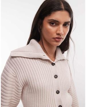 Monki Cardigan Lavorato A Maglia Con Collo Stretto - Neutro