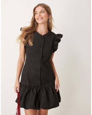 Ghospell Jacquard Mini Dress - Black