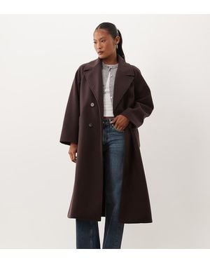 ASOS Asos Design Petite Lange Double Breasted Jas - Zwart