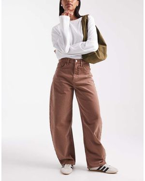 ASOS High Waist Barrel Jean - White